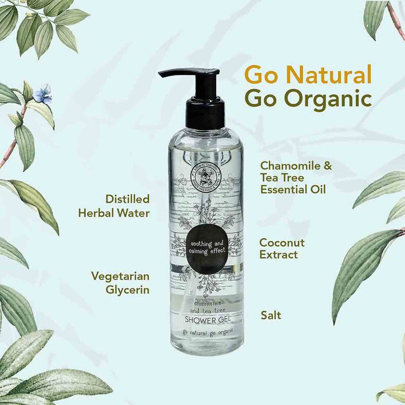 khan al saboun organic antioxidant chamomile and tea tree shower gel