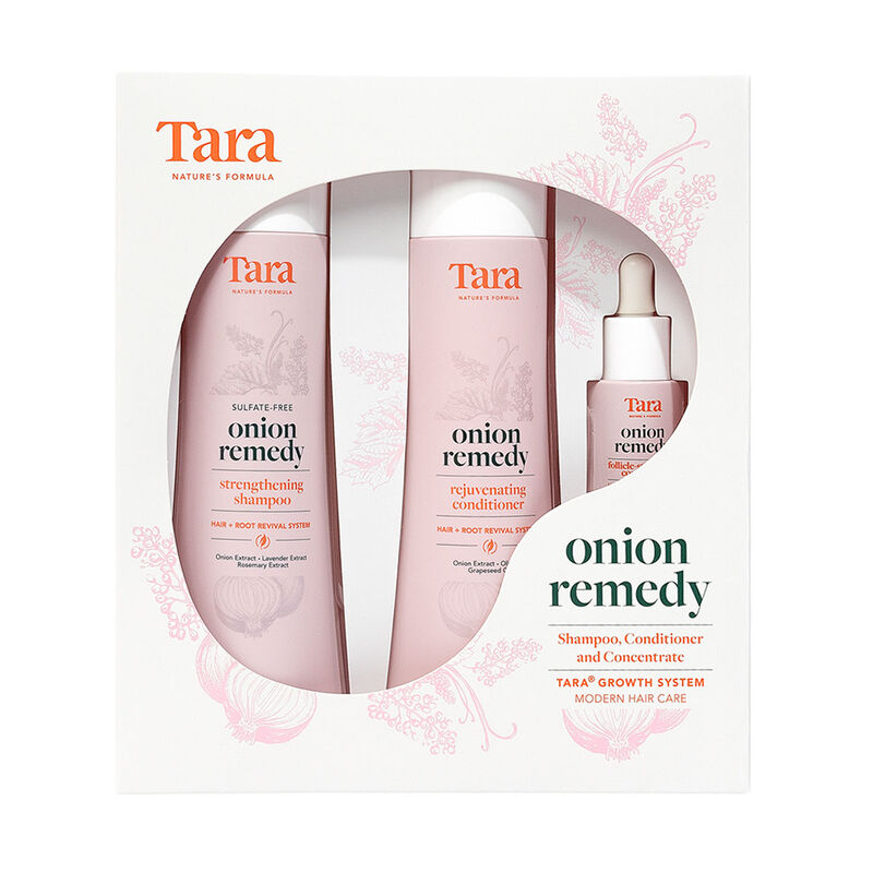 tara onion remedy hair + root revival system set
