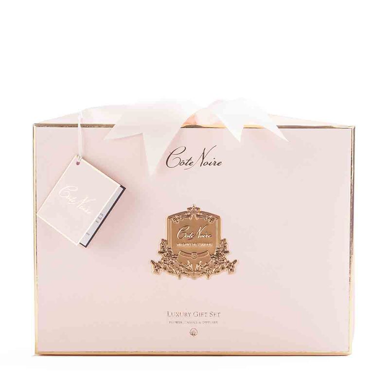 cote noire home diffuser gift pack charente rose pink box with gold badge