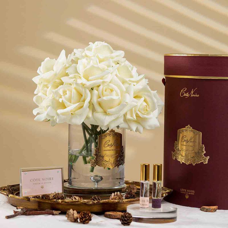 cote noire home diffuser grand rose bouquet champagne rink box with gold badge