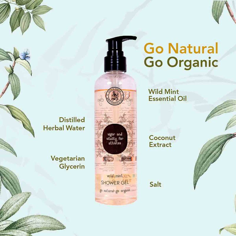 khan al saboun organic wild mint shower gel