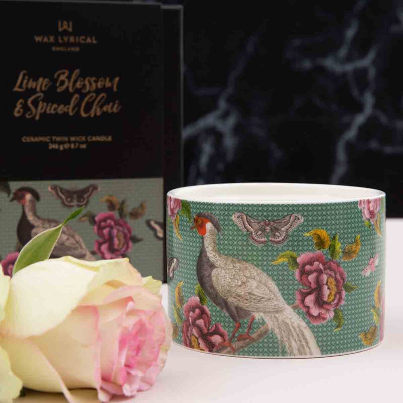 wax lyrical street mythology large lime blossom and spiced chai wax fill candle